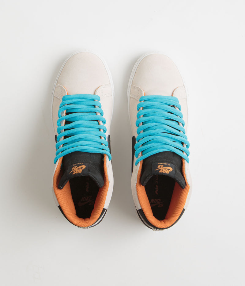 Nike SB Blazer Mid Electric Shoes in Phantom and Black and Monarch - Summit White