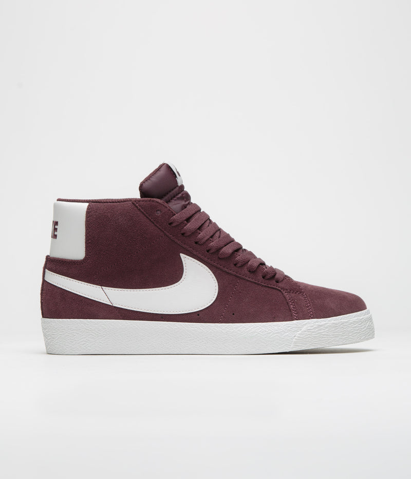 Nike SB Blazer Mid Shoes in Burgundy Crush and Summit White