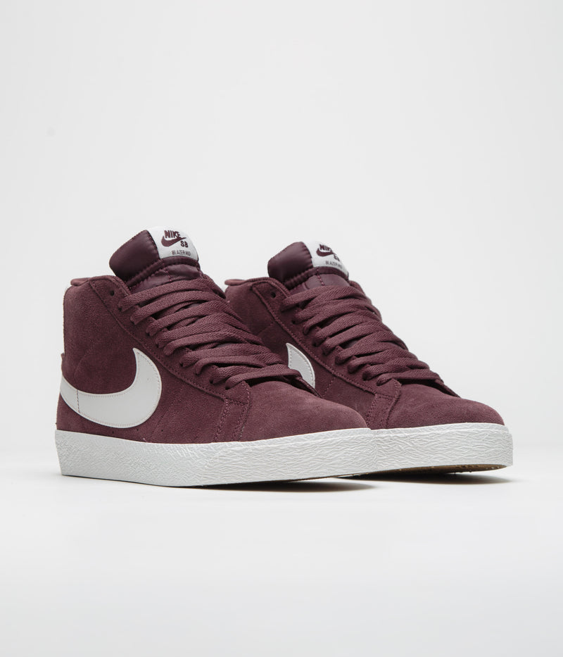 Nike SB Blazer Mid Shoes in Burgundy Crush and Summit White