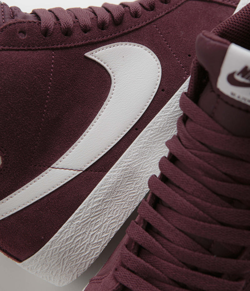 Nike SB Blazer Mid Shoes in Burgundy Crush and Summit White