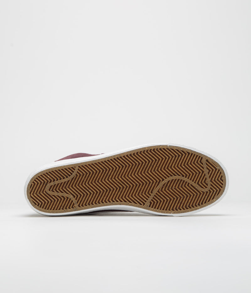 Nike SB Blazer Mid Shoes in Burgundy Crush and Summit White