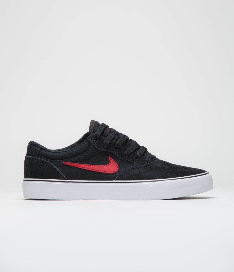 Nike SB Chron 2 Shoes in Black and University Red and Black - White