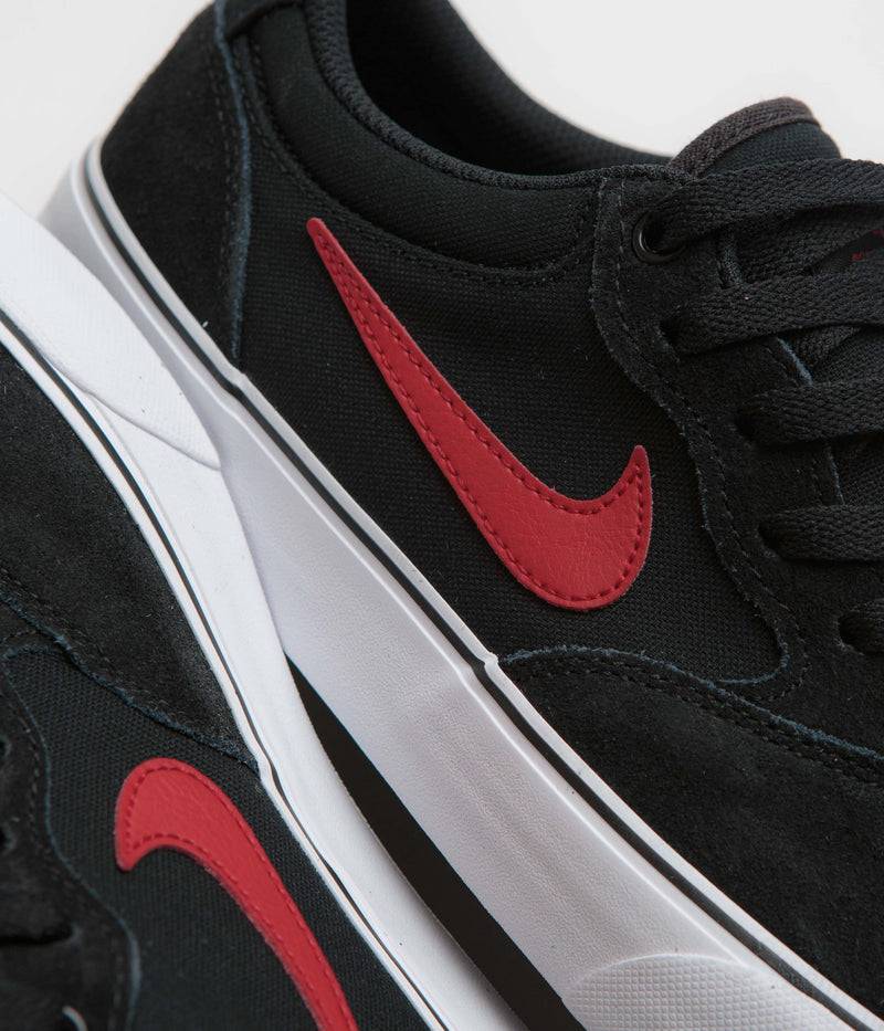 Nike SB Chron 2 Shoes in Black and University Red and Black - White
