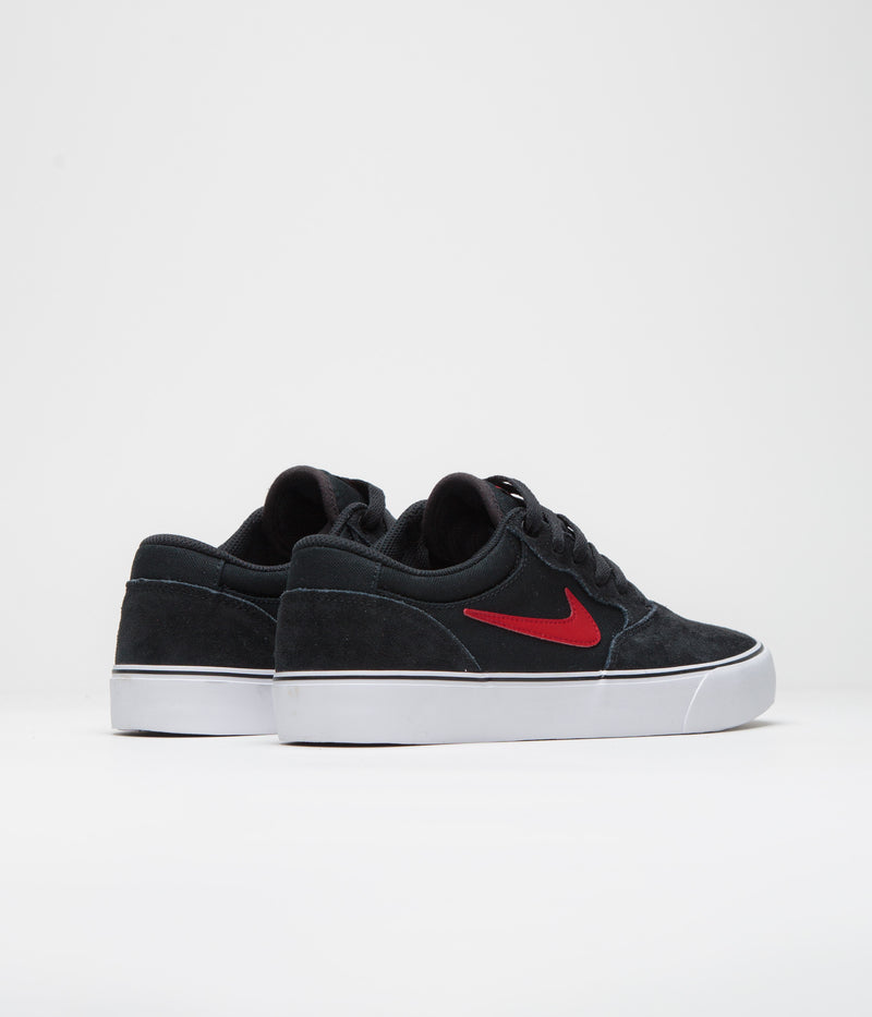 Nike SB Chron 2 Shoes in Black and University Red and Black - White