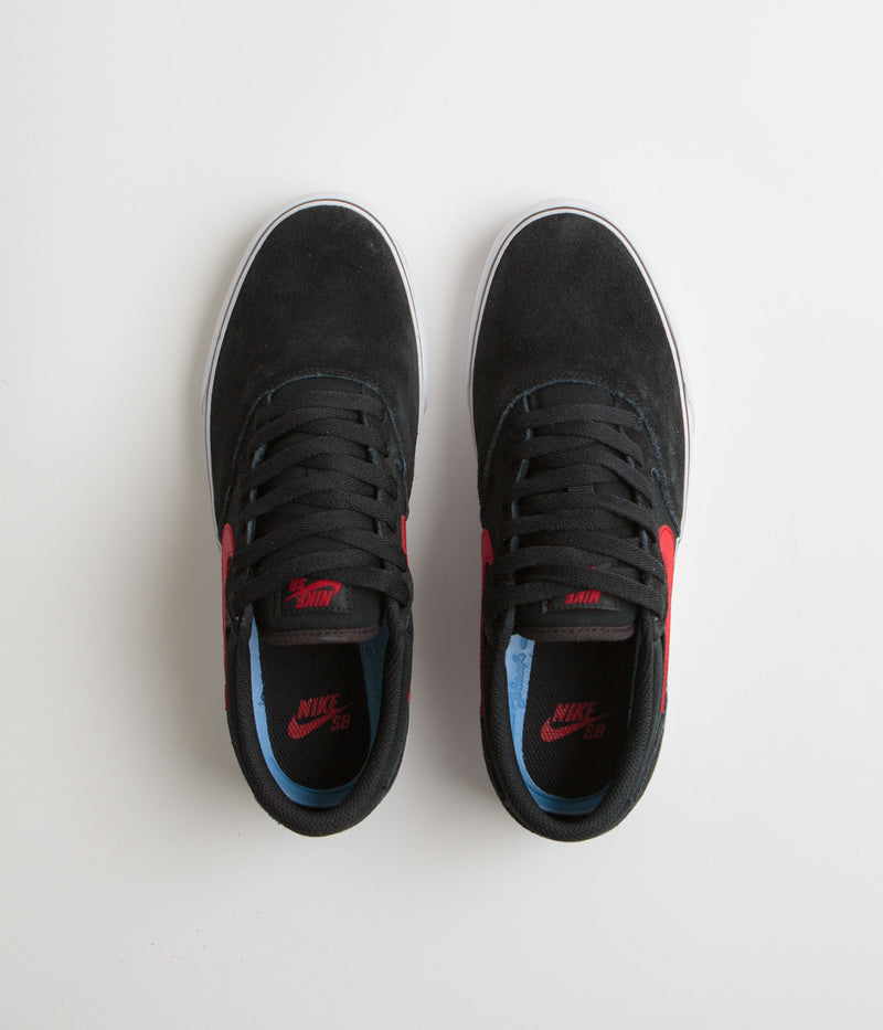 Nike SB Chron 2 Shoes in Black and University Red and Black - White