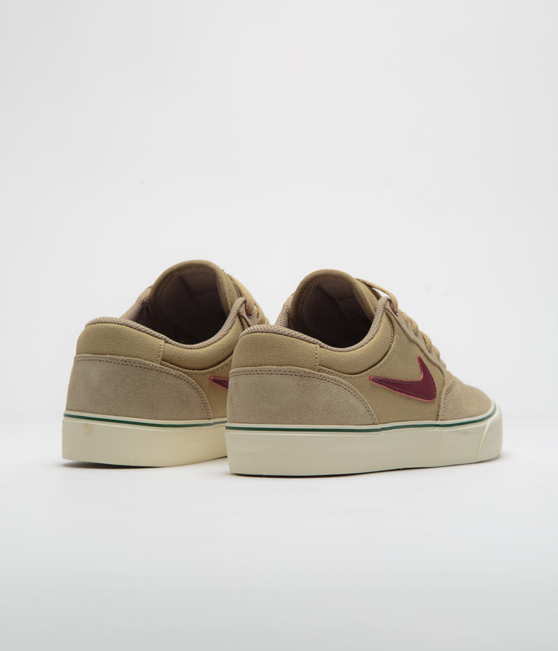 Nike SB Chron 2 Shoes in Parachute Beige and Dark Team Red