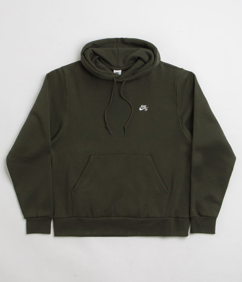 Nike SB Essential Small Logo Hoodie in Sequoia and White