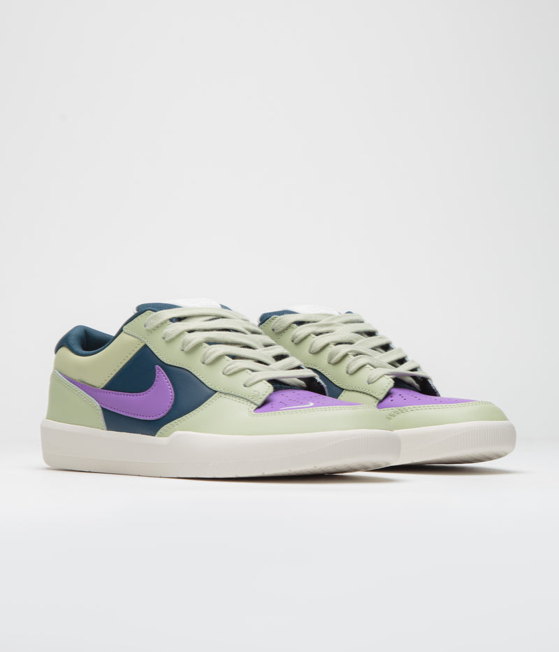 Nike SB Force 58 Premium Shoes in Olive Aura and Black Raspberry and Armory Navy