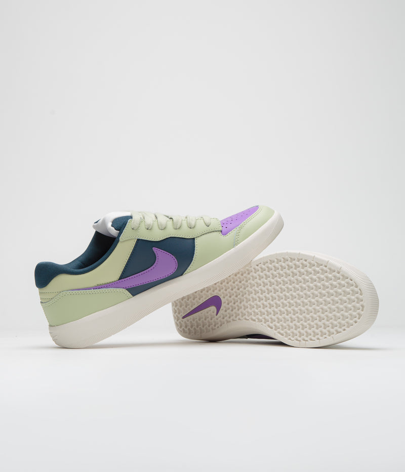 Nike SB Force 58 Premium Shoes in Olive Aura and Black Raspberry and Armory Navy