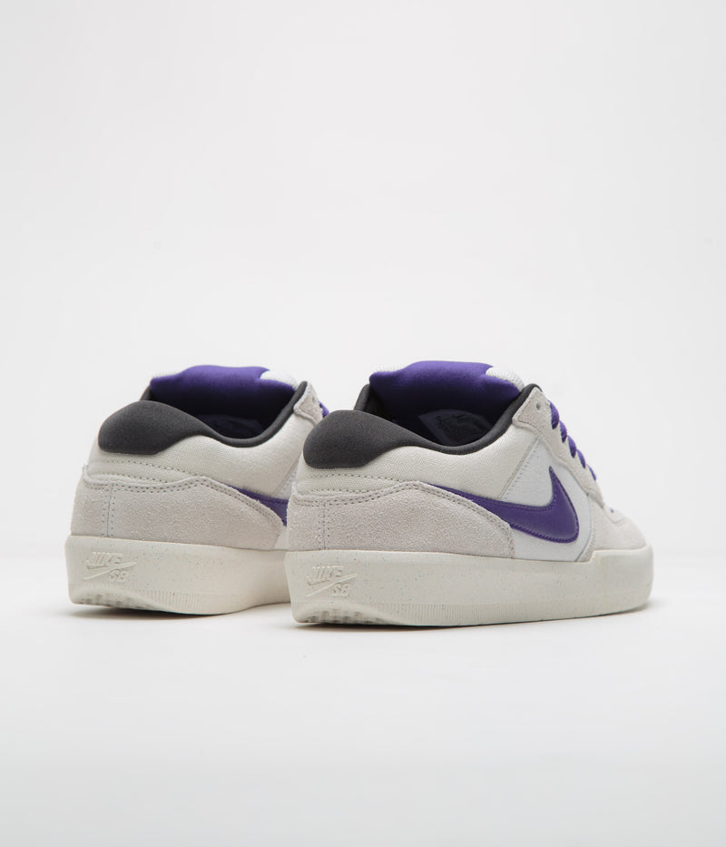 Nike SB Force 58 Shoes in Phantom and Court Purple and Summit White