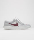 Nike SB Force 58 Shoes in Platinum Tint and Dark Team Red and Wolf Grey