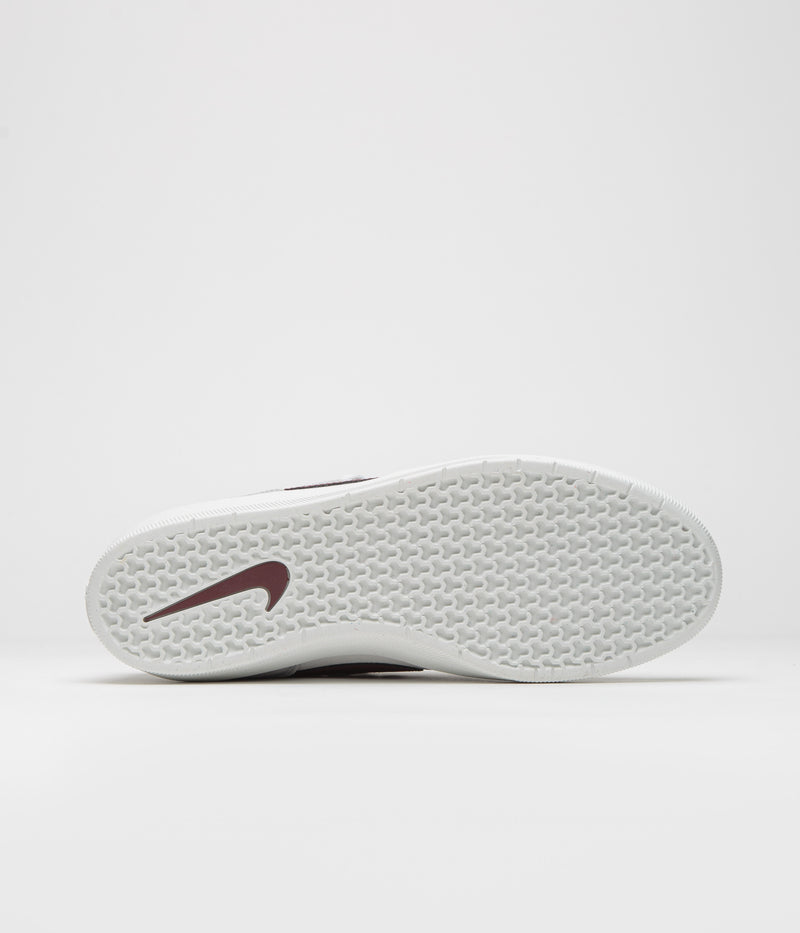 Nike SB Force 58 Shoes in Platinum Tint and Dark Team Red and Wolf Grey