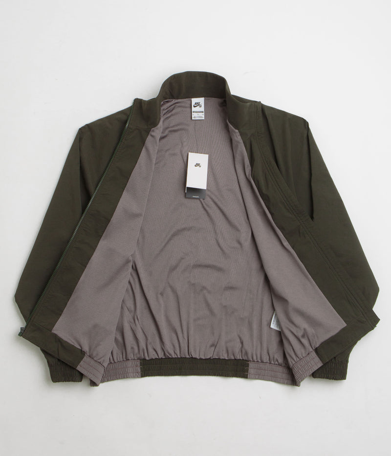 Nike SB Full Zip Woven Jacket in Sequoia and Cave Stone / White