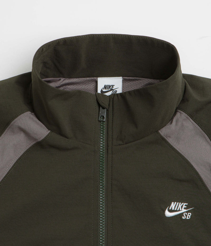 Nike SB Full Zip Woven Jacket in Sequoia and Cave Stone / White