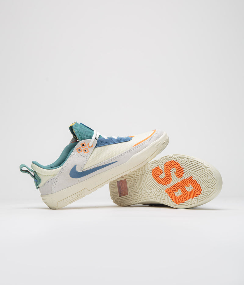 Nike SB Kids Day One Shoes in Sail and Court Blue and Coconut Milk - Photon Dust
