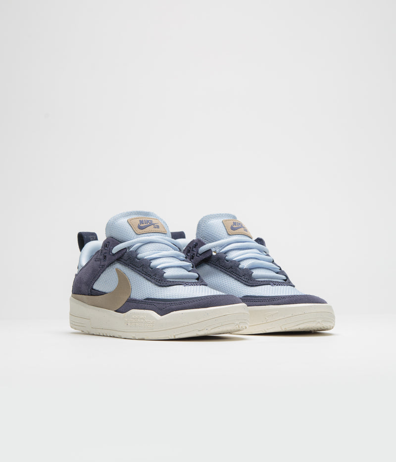 Nike SB Kids Day One Shoes in Thunder Blue and Khaki and Blue Tint - Sail