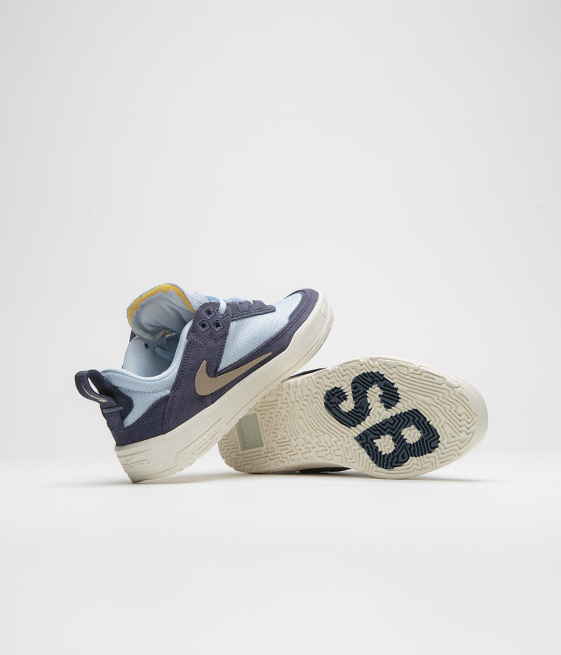 Nike SB Kids Day One Shoes in Thunder Blue and Khaki and Blue Tint - Sail