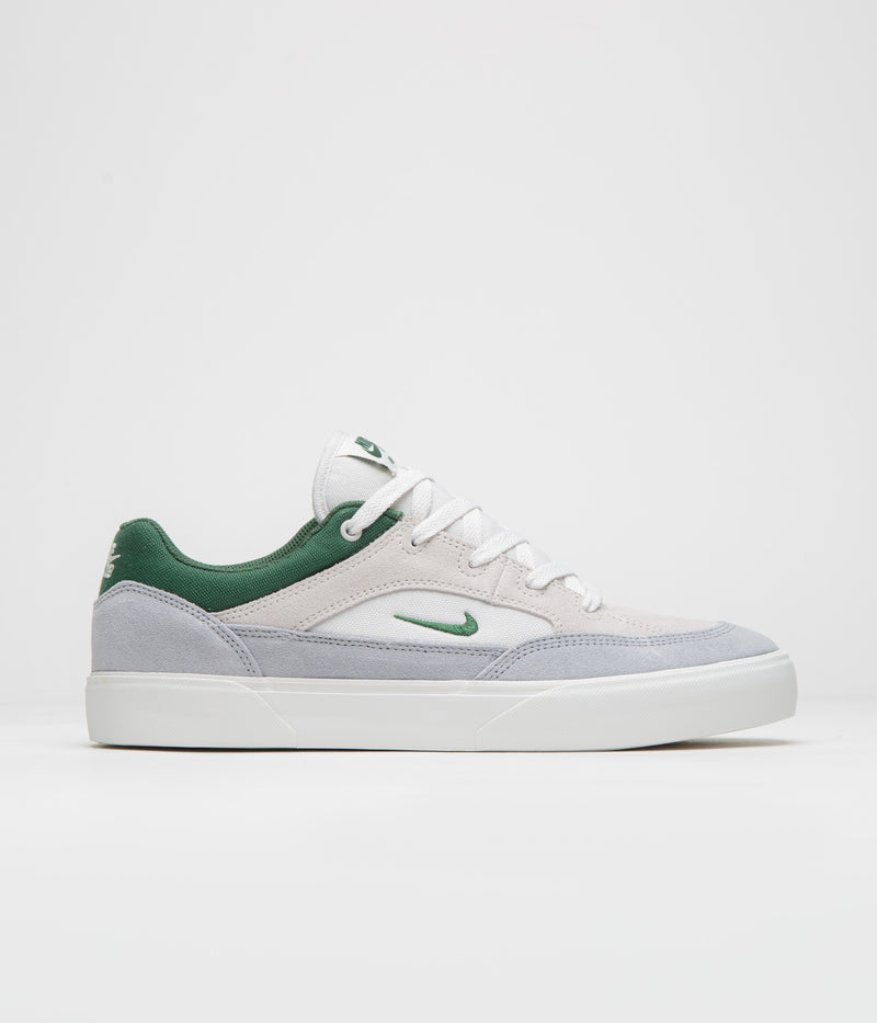 Nike SB Malor Shoes in Platinum Tint and Fir and Wolf Grey - Summit White