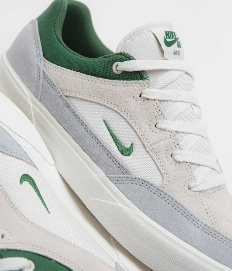 Nike SB Malor Shoes in Platinum Tint and Fir and Wolf Grey - Summit White