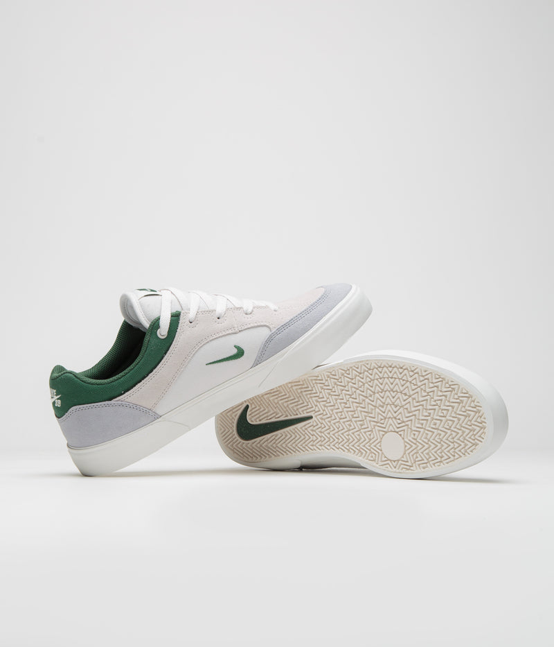 Nike SB Malor Shoes in Platinum Tint and Fir and Wolf Grey - Summit White