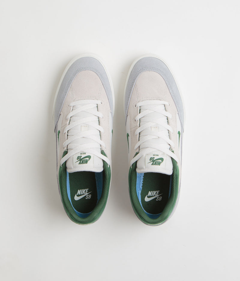 Nike SB Malor Shoes in Platinum Tint and Fir and Wolf Grey - Summit White