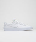 Nike SB Orange Label Blazer Low Pro GT Shoes in White and White and White - White