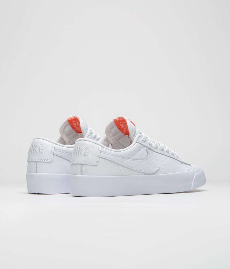 Nike SB Orange Label Blazer Low Pro GT Shoes in White and White and White - White