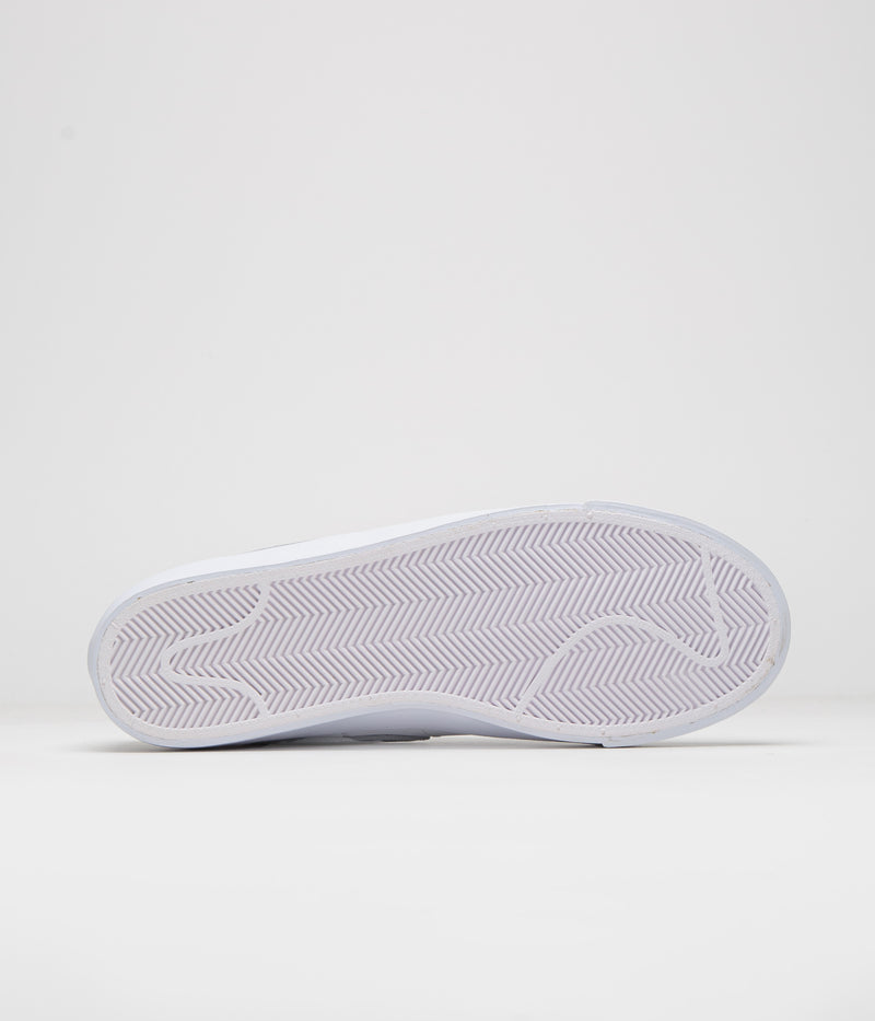 Nike SB Orange Label Blazer Low Pro GT Shoes in White and White and White - White
