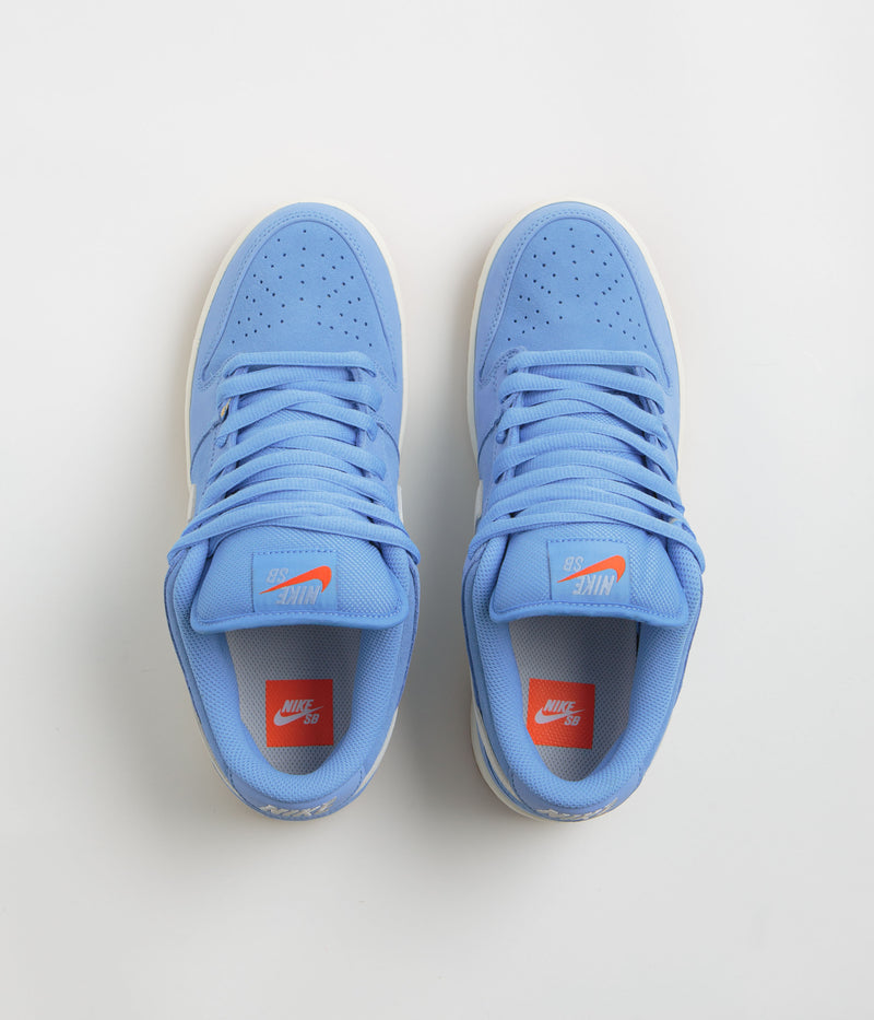 Nike SB Orange Label Dunk Low Pro Shoes in University Blue and Sail and University Blue
