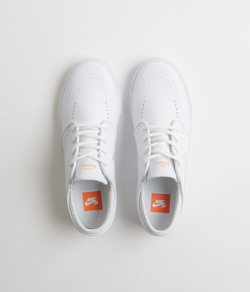 Nike SB Orange Label Janoski OG+ Shoes in White and White and White - White