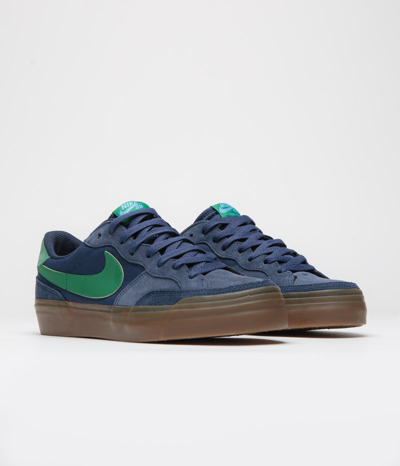 Nike SB Pogo Plus Shoes in Midnight Navy and Malachite and Obsidian