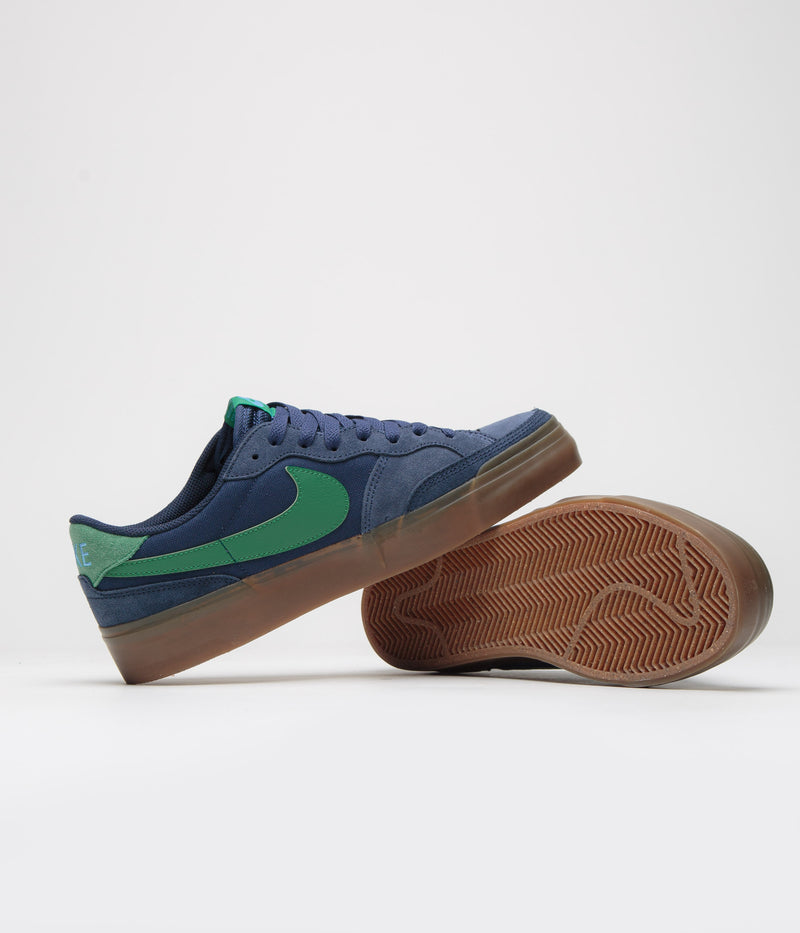 Nike SB Pogo Plus Shoes in Midnight Navy and Malachite and Obsidian