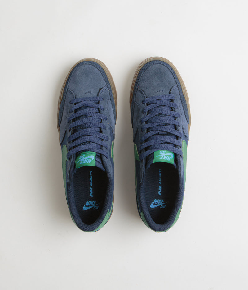 Nike SB Pogo Plus Shoes in Midnight Navy and Malachite and Obsidian