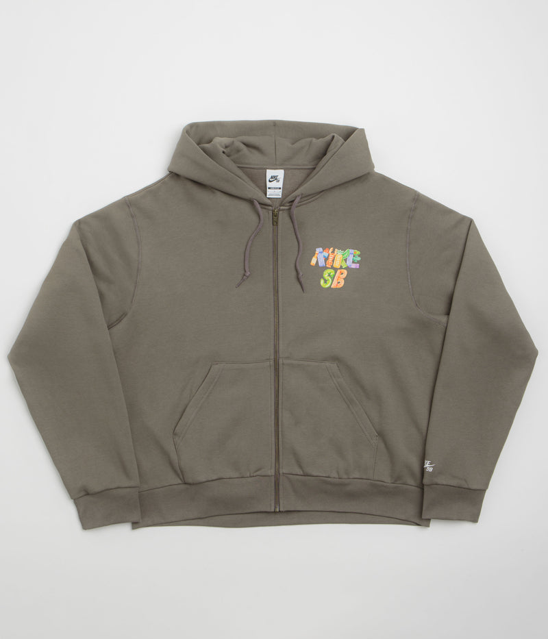 Nike SB Pool Airs Full Zip Hoodie in Cave Stone and White
