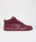 Nike SB React Leo Premium Shoes in Dark Beetroot and Dark Beetroot and Team Red