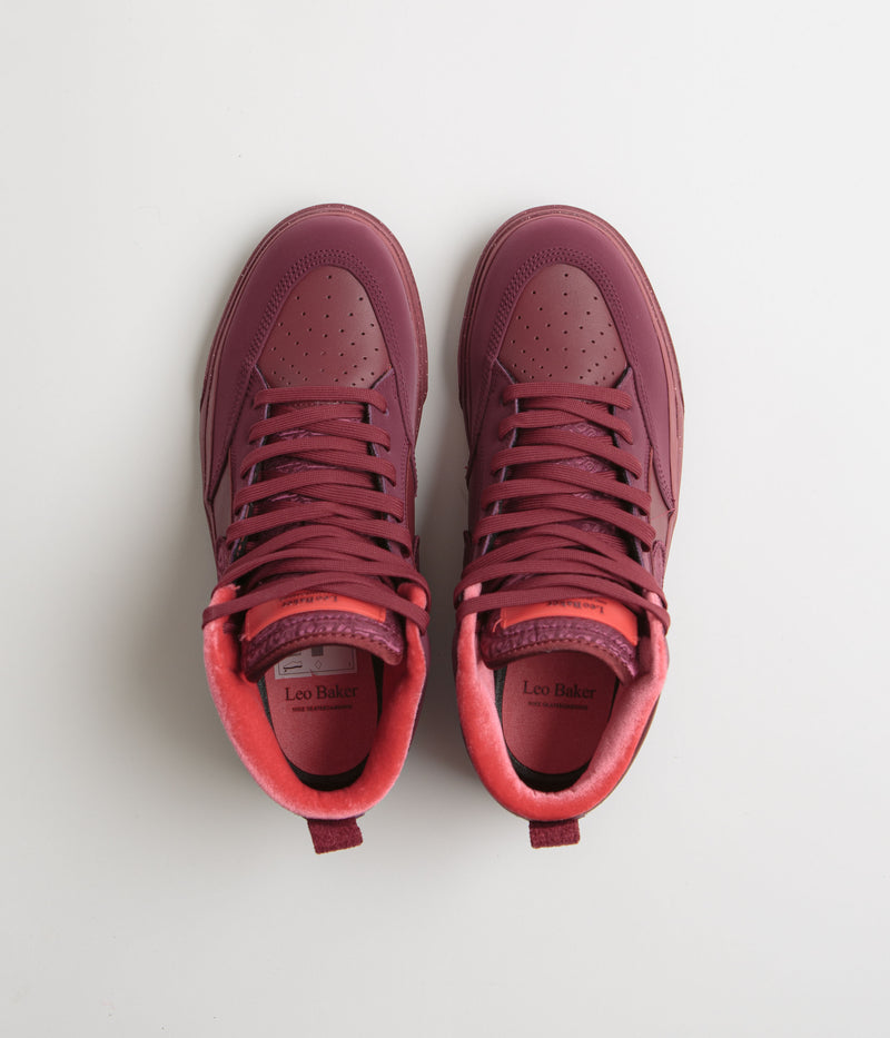 Nike SB React Leo Premium Shoes in Dark Beetroot and Dark Beetroot and Team Red