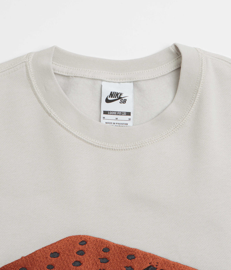 Nike SB Slider Crewneck Sweatshirt in Light Bone and White
