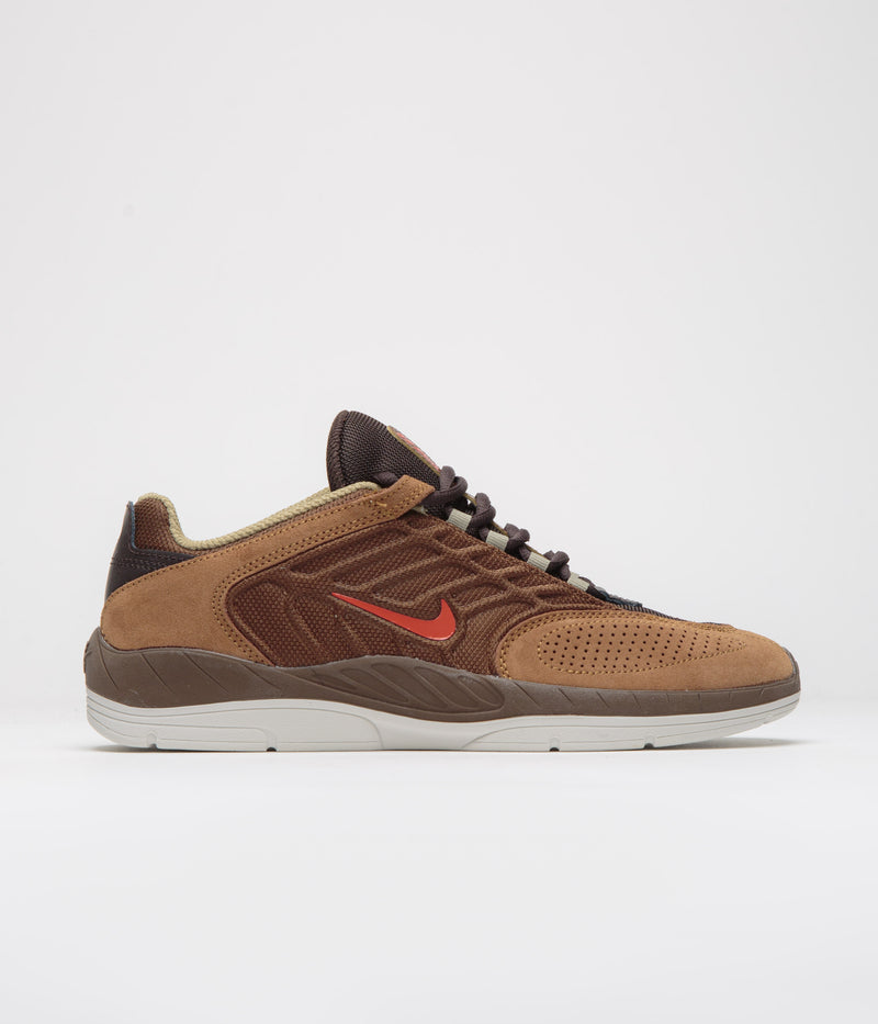 Nike SB Vertebrae Shoes in Cacao Wow and Dragon Red and Light British Tan