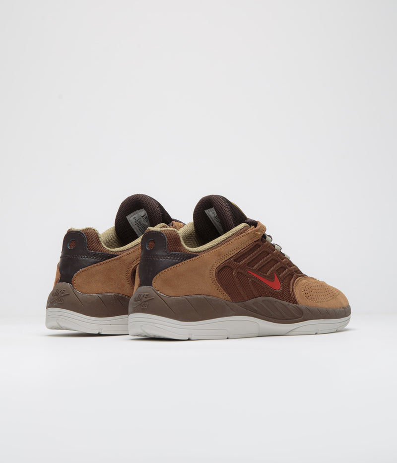 Nike SB Vertebrae Shoes in Cacao Wow and Dragon Red and Light British Tan