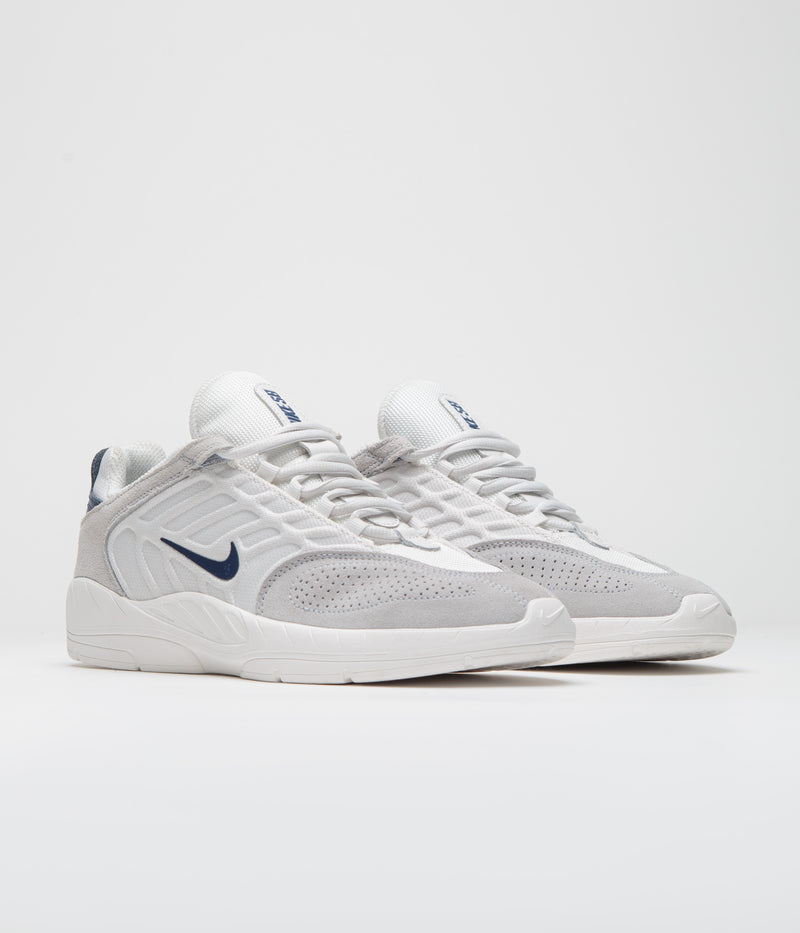 Nike SB Vertebrae Shoes in Platinum Tint and Midnight Navy and Wolf Grey