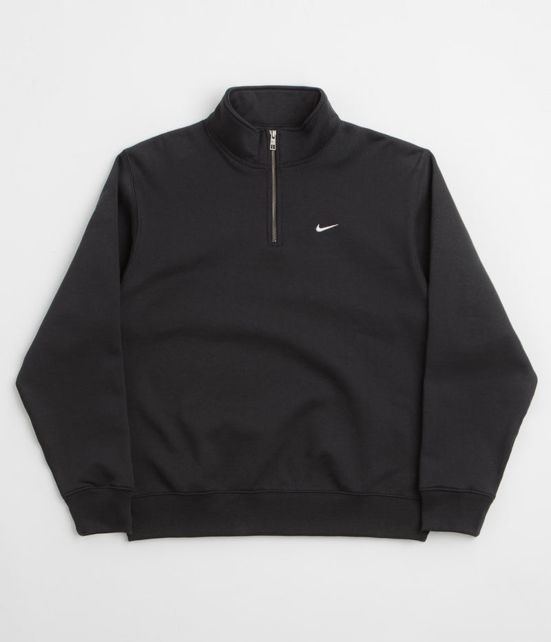 Nike Solo Swoosh 1/4 Zip Sweatshirt in Black and White