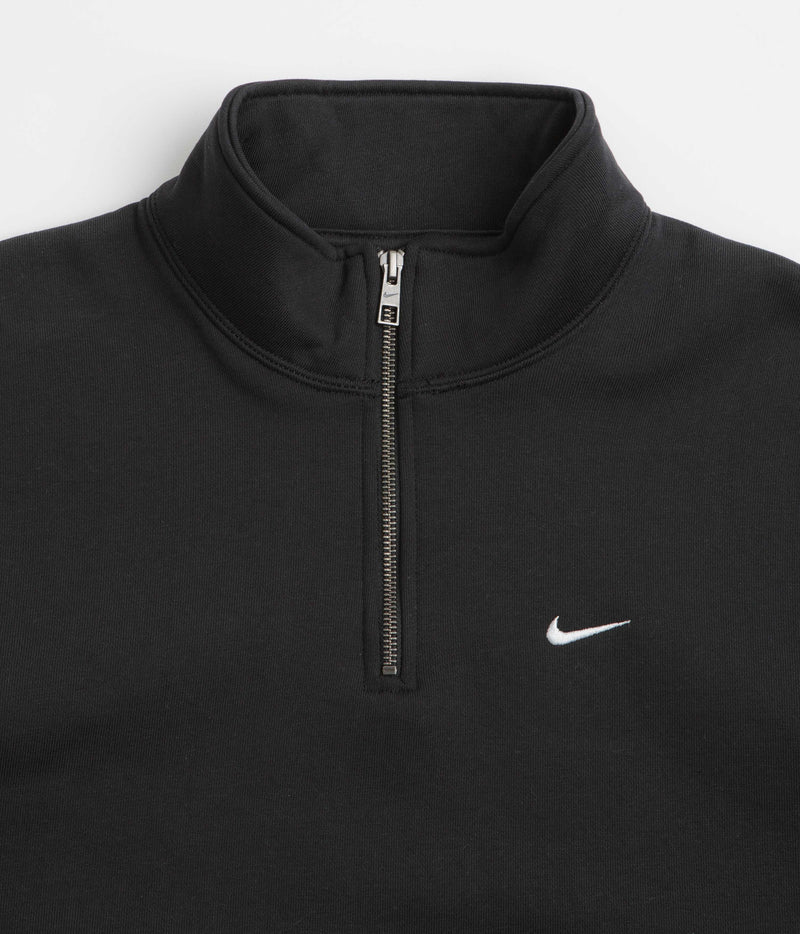 Nike Solo Swoosh 1/4 Zip Sweatshirt in Black and White
