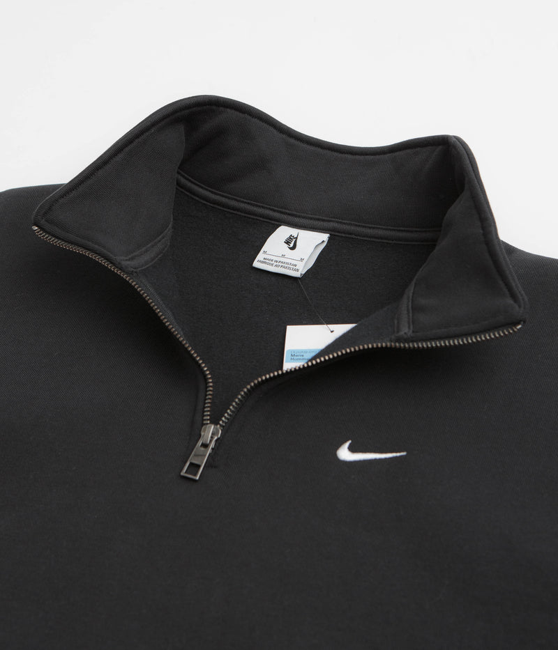 Nike Solo Swoosh 1/4 Zip Sweatshirt in Black and White