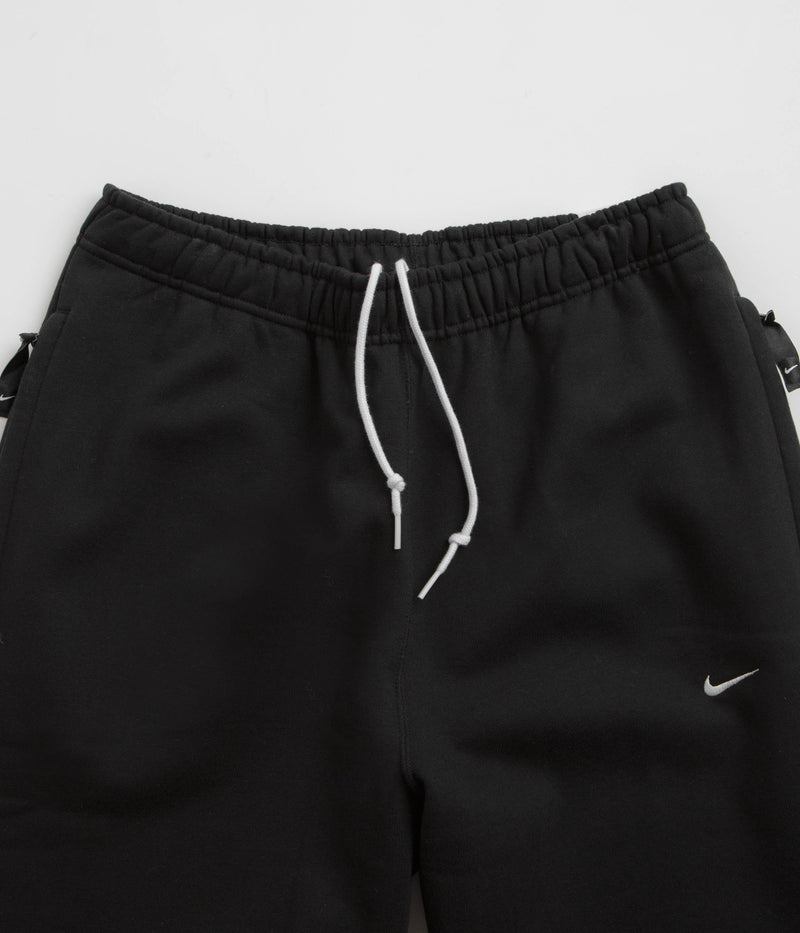 Nike Solo Swoosh Open Hem Sweatpants in Black and White