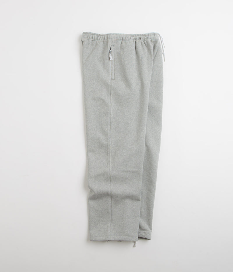 Nike Solo Swoosh Open Hem Sweatpants in Dark Grey Heather and White