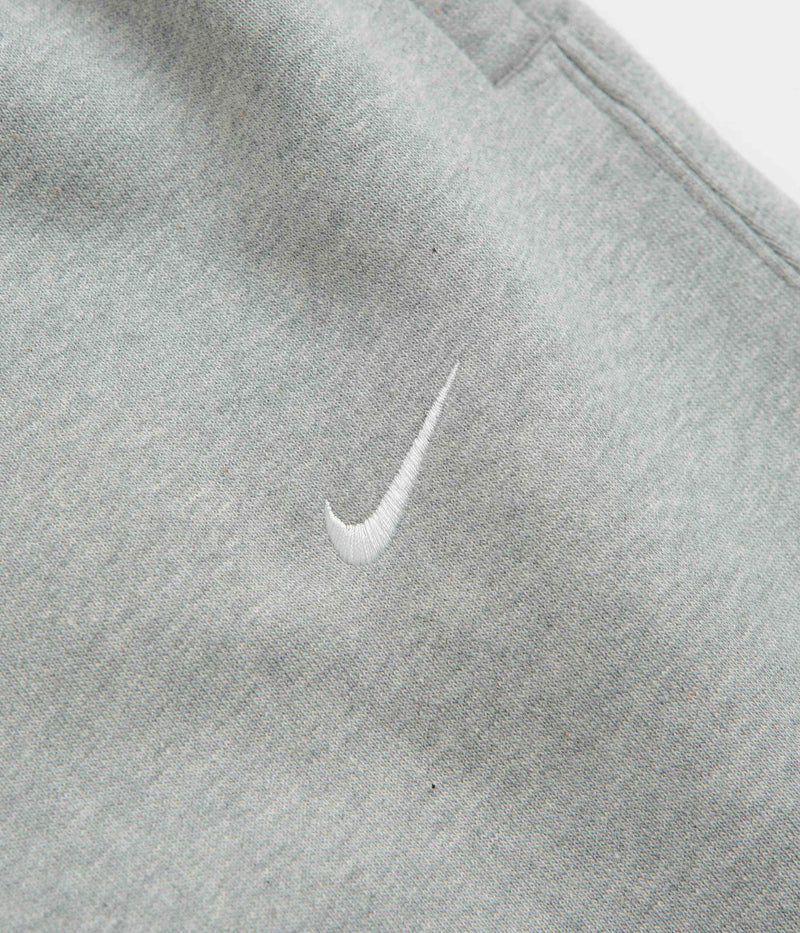 Nike Solo Swoosh Open Hem Sweatpants in Dark Grey Heather and White