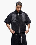 "OBSIDIAN TWINS" DENIM ZIP UP