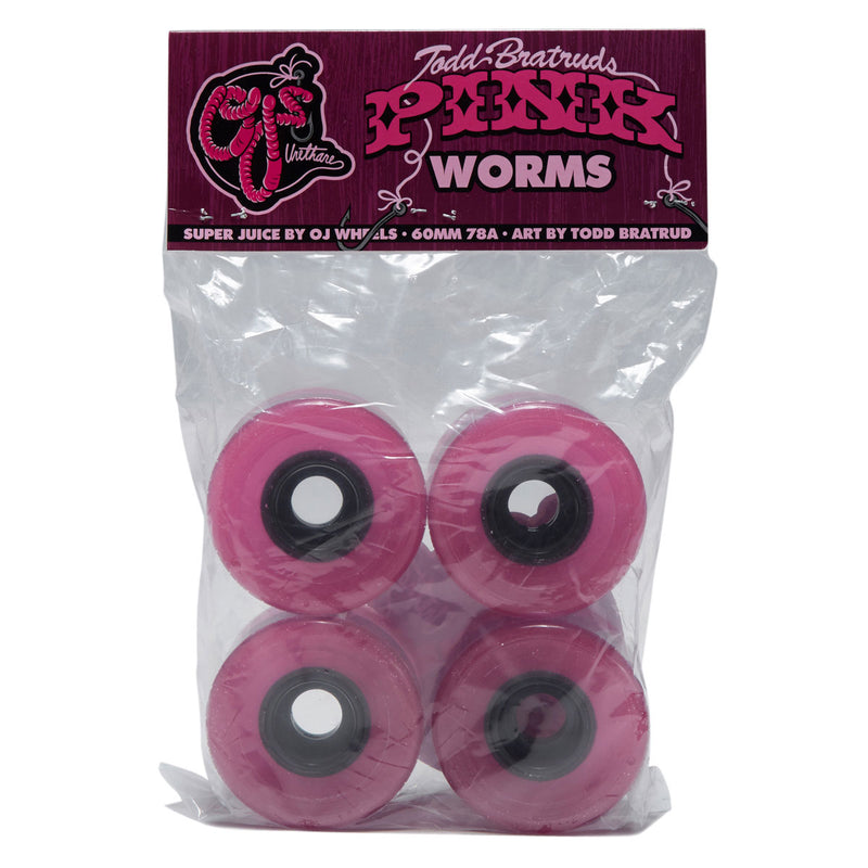 OJ Pink Worms Super Juice Pink 78a Skateboard Wheels - Pink - 60mm