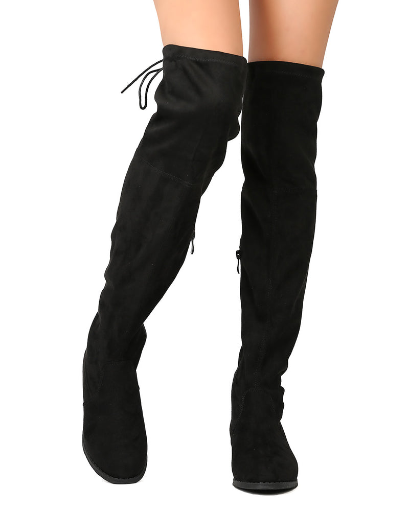 Olympia-14 - Nature Breeze Over The Knee Thigh High Drawstring Riding Boot - ShoeFad