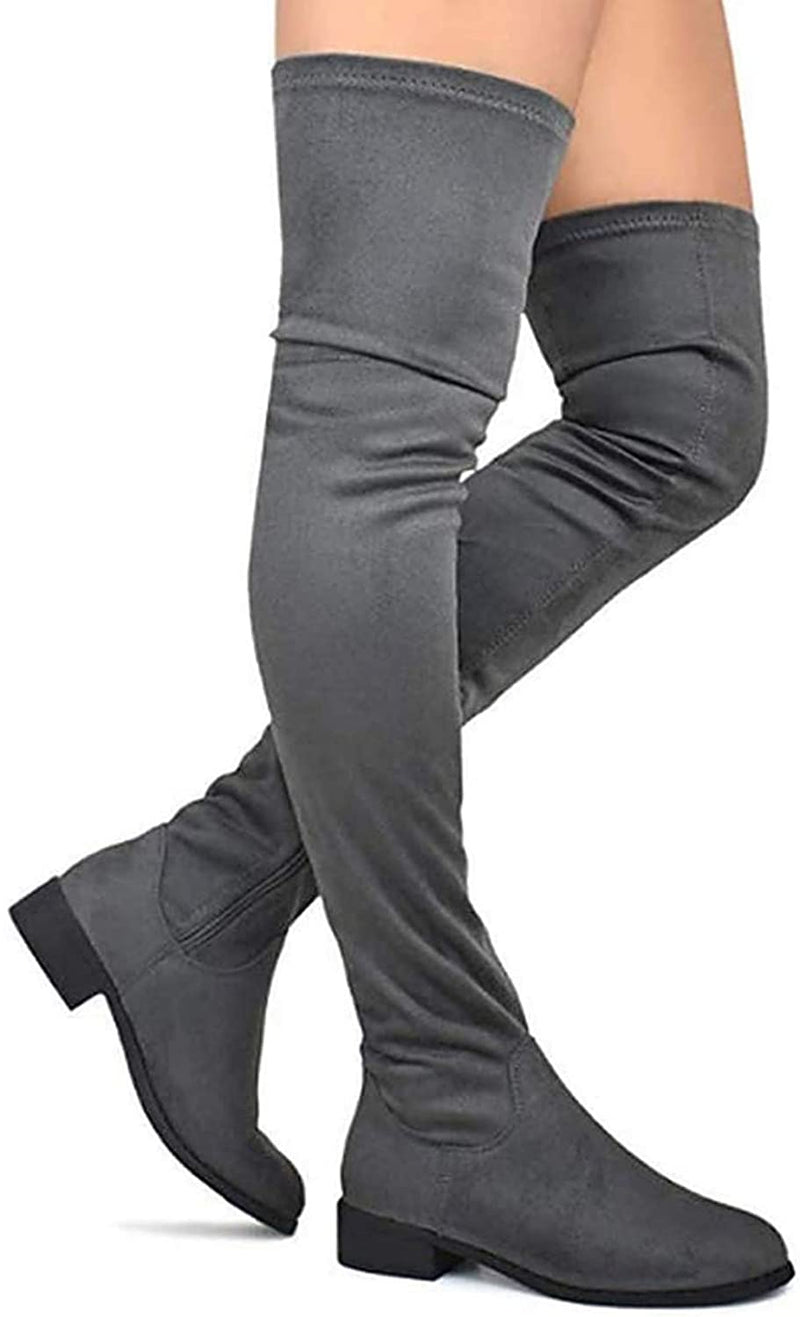 Olympia-20 - Nature Breeze Thigh High Riding Low Heeled Fashion Boots - ShoeFad